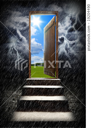 Contrasts concept - Beautiful day and dramatic night Contrasts concept - Beautiful day and dramatic night 19204490