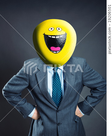 Businessman with smiley face instead of head 19206501