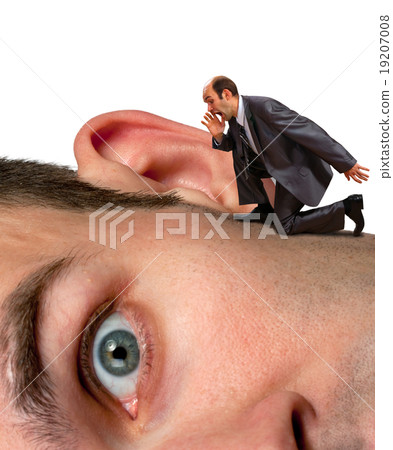 Businessman screaming to ear 19207008