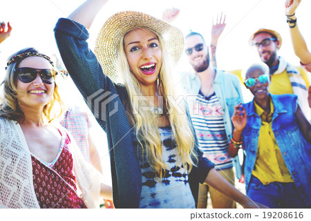 Teenagers Friends Beach Party Happiness Concept 19208616