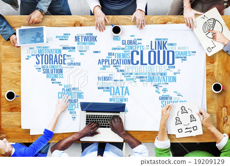 Stock Photo: Link Cloud Computing Technology Data Information Concept