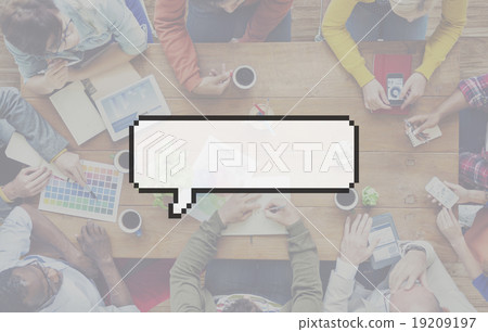 Speech Bubble Copy Space Communication Announcement Pixel Concep 19209197