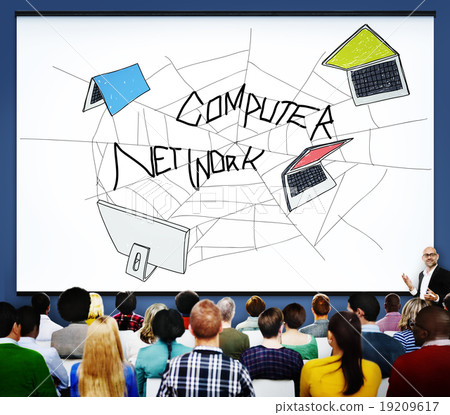 Computer Network Web Sketch Connection Concept Computer Network Web Sketch Connection Concept 19209617