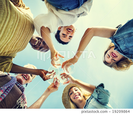 Beach Cheers Celebration Friendship Summer Fun Concept 19209864
