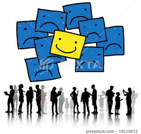 Smiley Outstanding Positive Happiness Contrast Concept 19210633