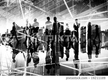 Silhouette Business People Commuter Walking Rush Hour Concept Silhouette Business People Commuter Walking Rush Hour Concept 19211189