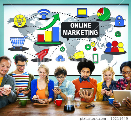 Online Marketing Promotion Branding Advertisement Concept Online Marketing Promotion Branding Advertisement Concept 19211449