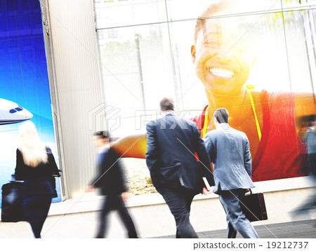 Business People Walking Commuter Travel Motion City Concept Business People Walking Commuter Travel Motion City Concept 19212737