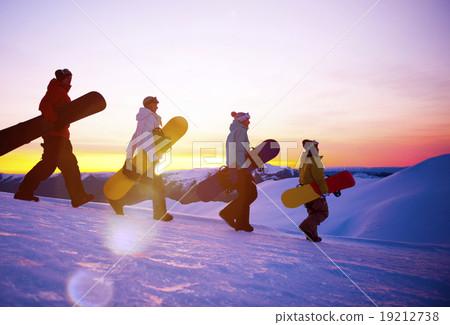 People on their way to snow boarding Concept 19212738