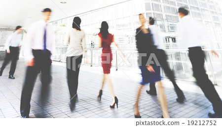 Business People in Motion Commuter Walking Concept Business People in Motion Commuter Walking Concept 19212752