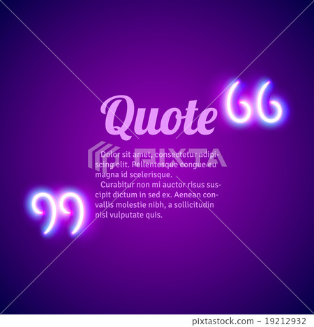 Retro neon glowing quote marks frame 19212932