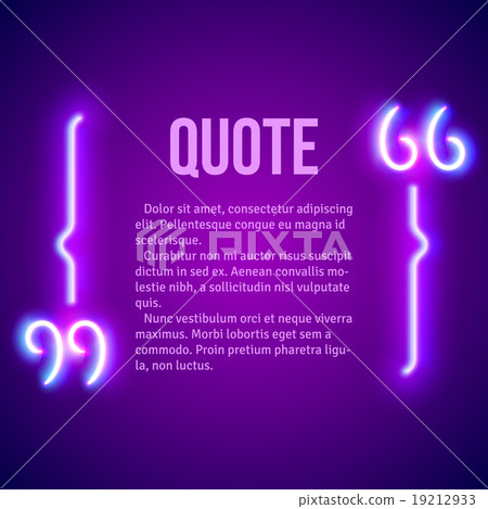 Retro neon glowing quote marks frame 19212933
