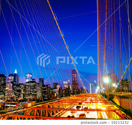 The Brooklyn Bridge Financial District Night Concept The Brooklyn Bridge Financial District Night Concept 19213232