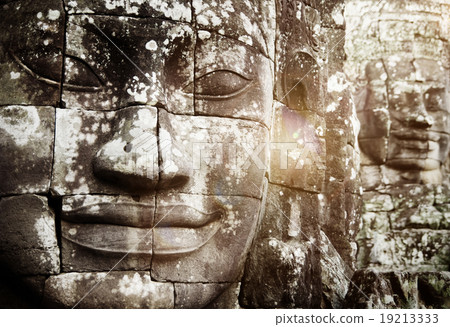 Buddha Faces Angkor Thom Siam Reap Cambodia Concept 19213333