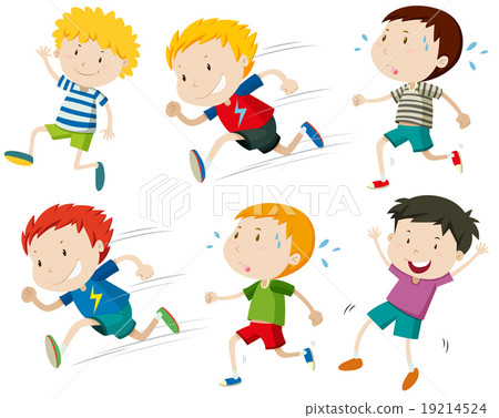 Boys running fast and slow 19214524