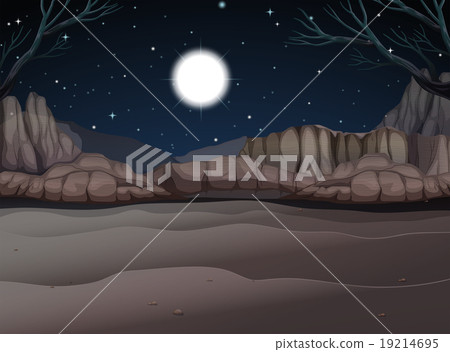 Nature scene of canyon at night 19214695