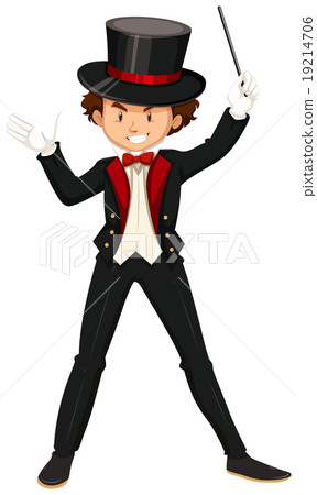 Male magician in black suit 19214706
