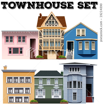 Different design of townhouses Different design of townhouses 19214890