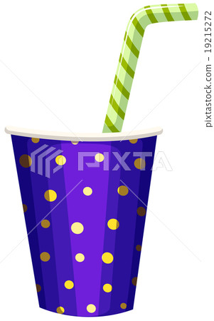 Single cup of drink with straw Single cup of drink with straw 19215272