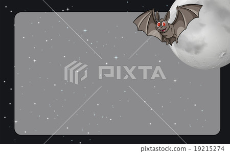 Border design with bat and fullmoon Border design with bat and fullmoon 19215274