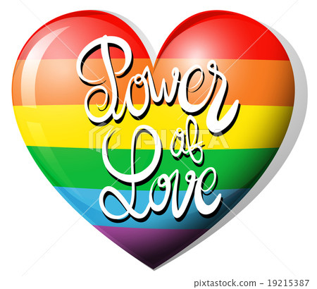 Power of love and rainbow heart 19215387