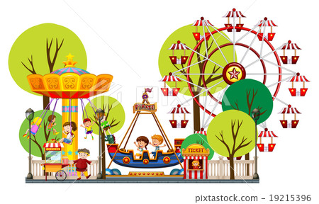 Children playing in the theme park Children playing in the theme park 19215396