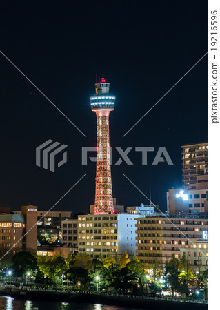 Yokohama Marine Tower night view light up Yokohama Marine Tower night view light up 19216596