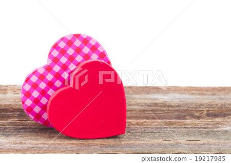 two red and  pink  hearts 19217985