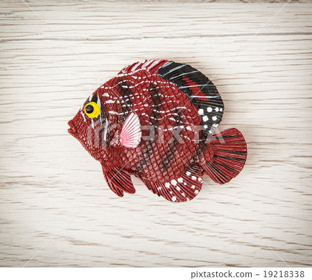 Red plastic fish toy 19218338