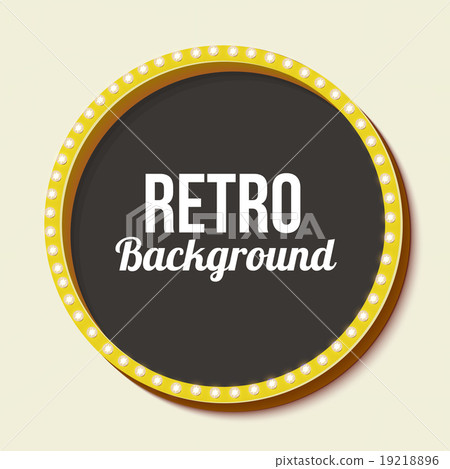 Retro frame circle with neon lights 19218896