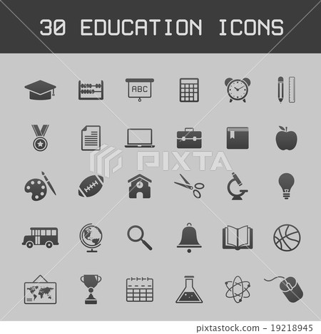 Dark vector education icon set Dark vector education icon set 19218945
