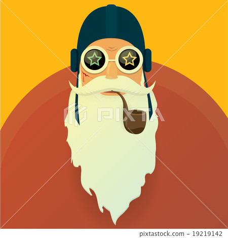 vector biker santa claus with smoking pipe. vector biker santa claus with smoking pipe. 19219142