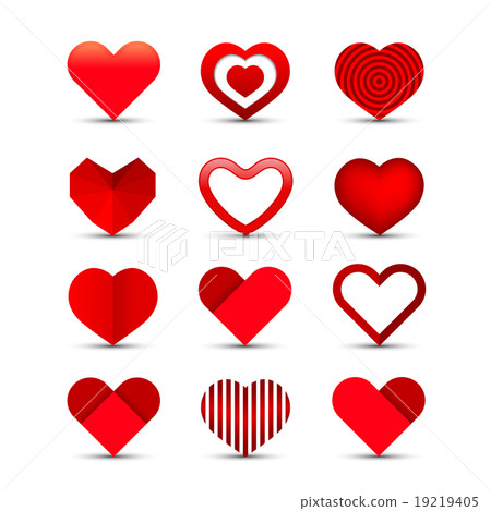 Heart valentine icon set vector illustration Heart valentine icon set vector illustration 19219405