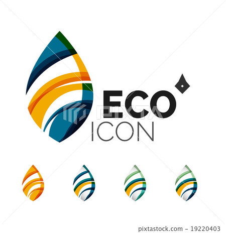 Set of abstract eco leaf icons, business logotype Set of abstract eco leaf icons, business logotype 19220403