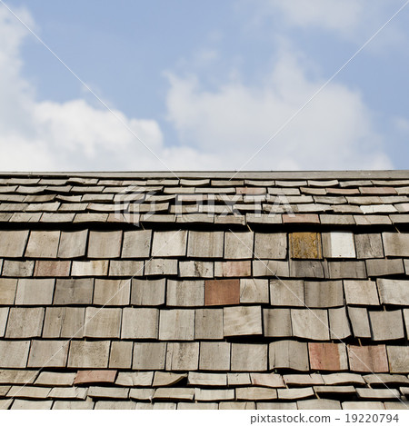 Shingle roof in Thai temple 19220794