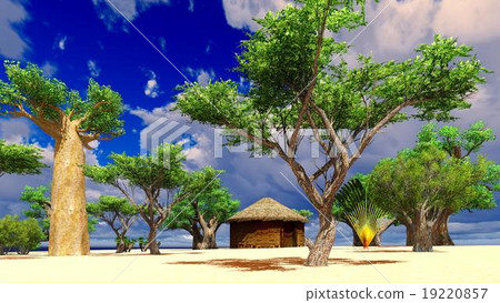 African village with traditional huts African village with traditional huts 19220857