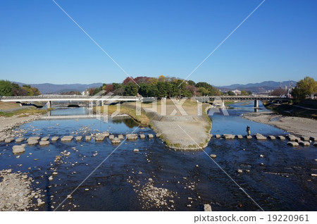 Scenery of Sakyo-ku, Kyoto-shi: Confluence point between Kamogawa and Takano River (downstream from here (Kamogawa will be the front side) Scenery of Sakyo-ku, Kyoto-shi: Confluence point between Kamogawa and Takano River (downstream from here (Kamogawa will be the front side) 19220961