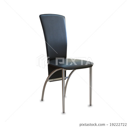 The office chair from black leather. Isolated 19222722