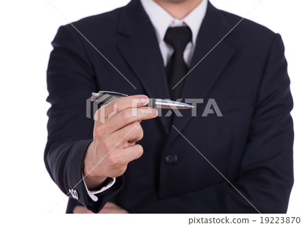 business man holding a pen 19223870