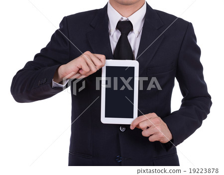 Businessman holding a small tablet touch computer 19223878