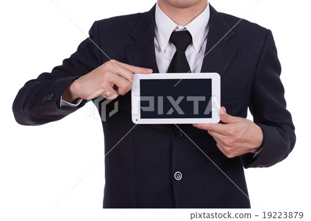 Businessman holding a small tablet touch computer 19223879