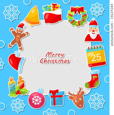 Merry Christmas Celebration Card with Traditional 19224164