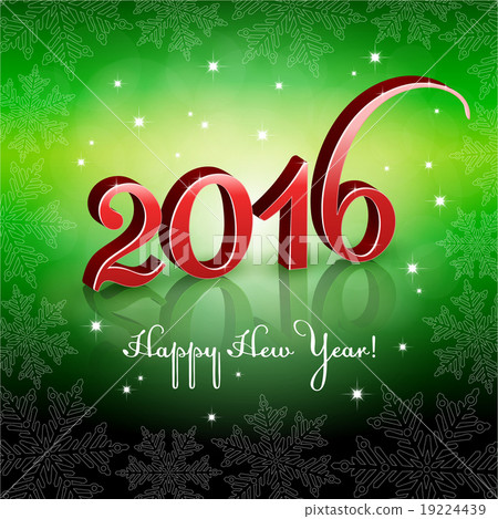 Red New Year 2016 on green background Red New Year 2016 on green background 19224439
