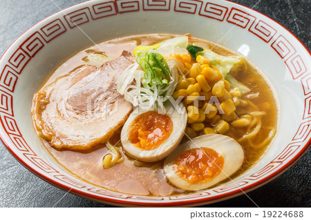 味噌chashu拉麵味噌烤豬肉片拉麵日本 19224688