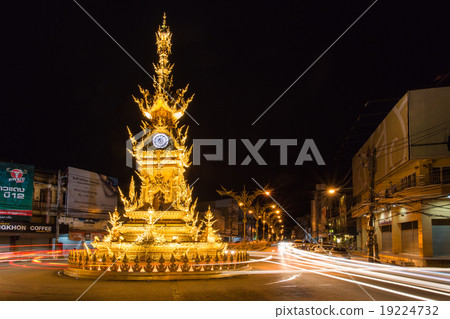 Chiang Rai Golden clock tower in Chiang Rai. Chiang Rai Golden clock tower in Chiang Rai. 19224732