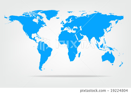 High detail light blue colour world map. High detail light blue colour world map. 19224804