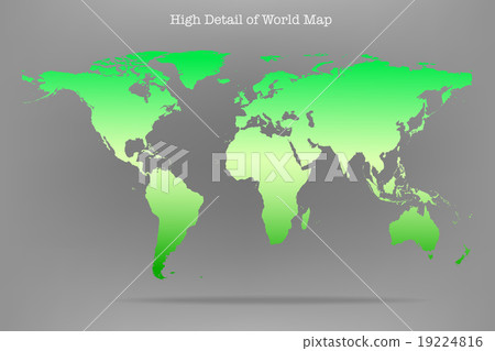 High detail light green colour world map. 19224816