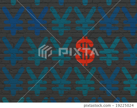 Currency concept: dollar icon on wall background Currency concept: dollar icon on wall background 19225024