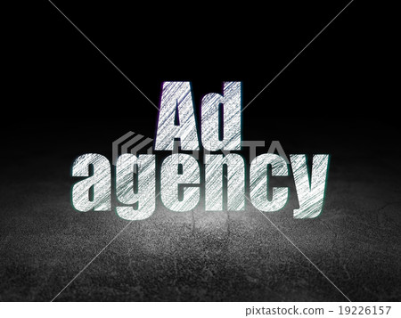 Advertising concept: Ad Agency in grunge dark room 19226157