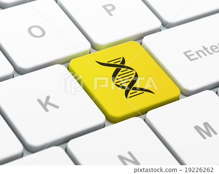Science concept: DNA on computer keyboard Science concept: DNA on computer keyboard 19226262